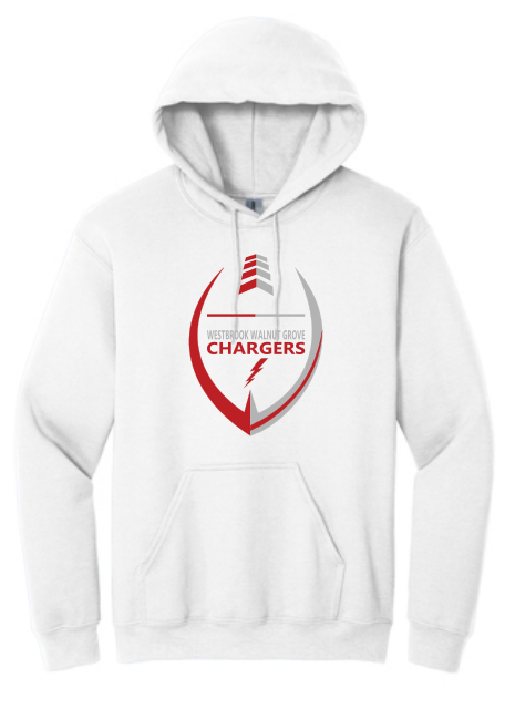 WWG Football : Option 2 - Gildan Hoodie- Unisex White