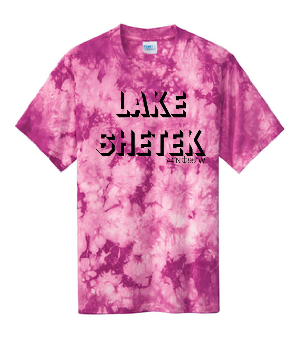 Lake Sarah or Lake Shetek Pink Crystal Tie Dye Tee