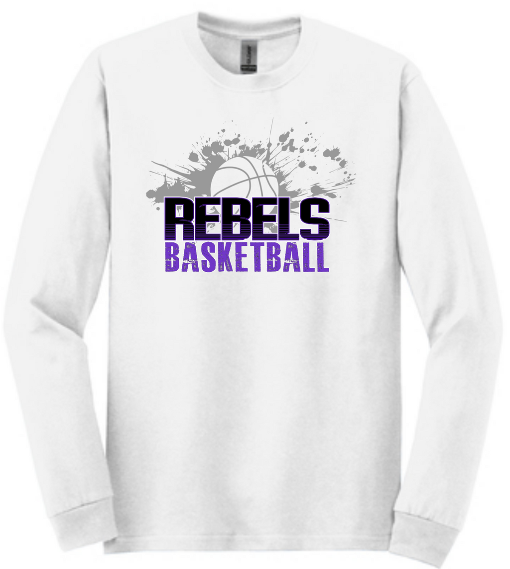 MCC Rebels Basketball 2022 : Gildan Long Sleeve Shirt - Unisex White
