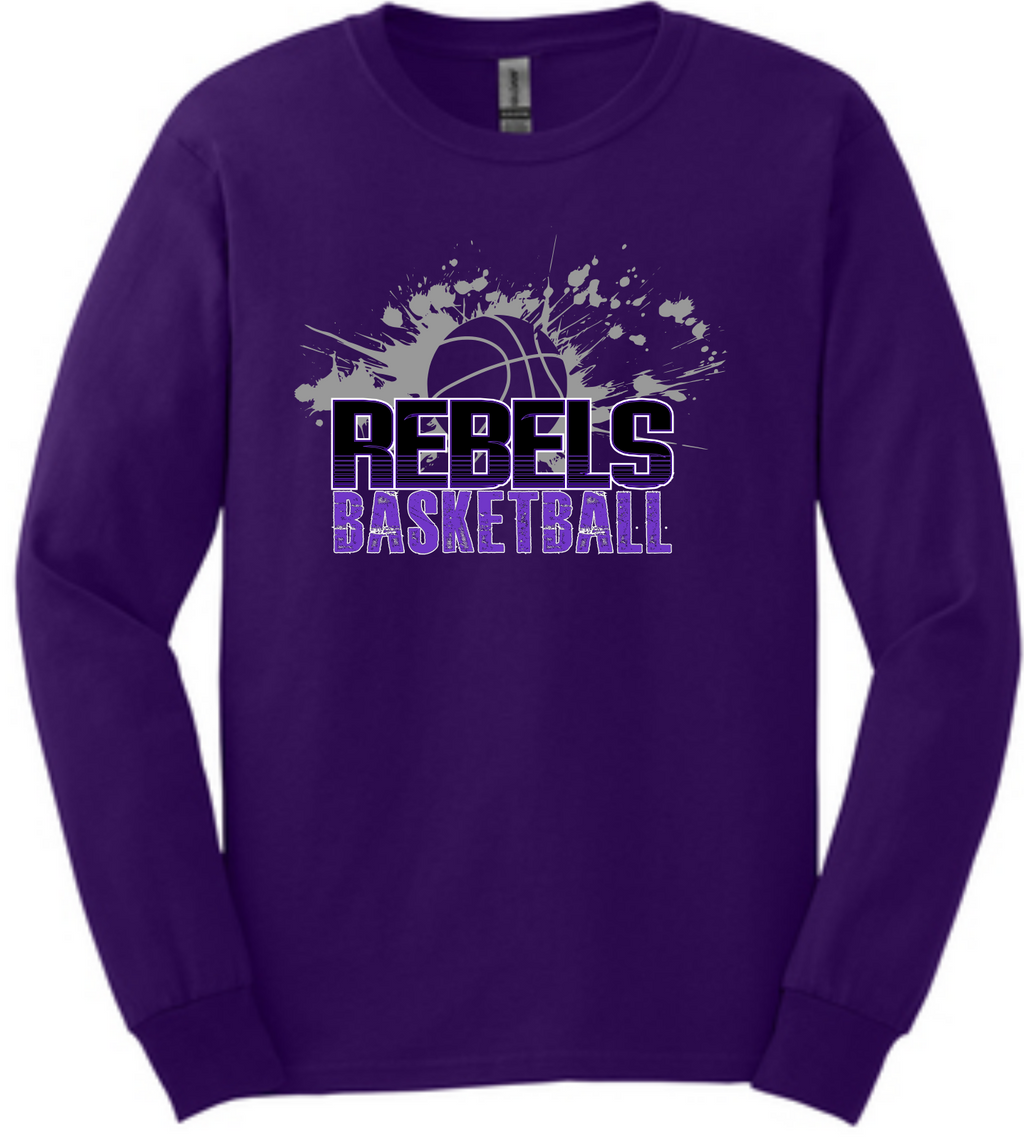 MCC Rebels Basketball 2022 : Gildan Long Sleeve Shirt - Unisex Purple
