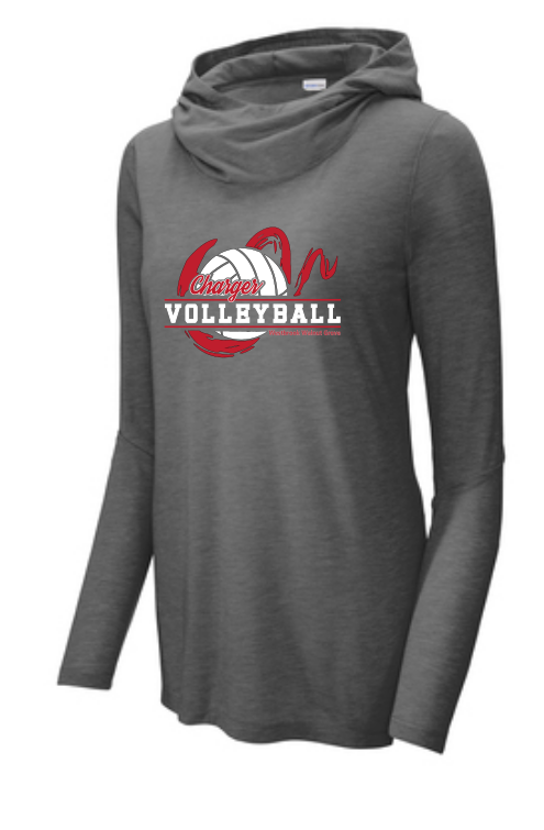 WWG Volleyball : Sport-Tek Long Sleeve Hoodie - Ladies Grey