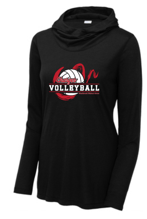 WWG Volleyball : Sport-Tek Long Sleeve Hoodie - Ladies Black