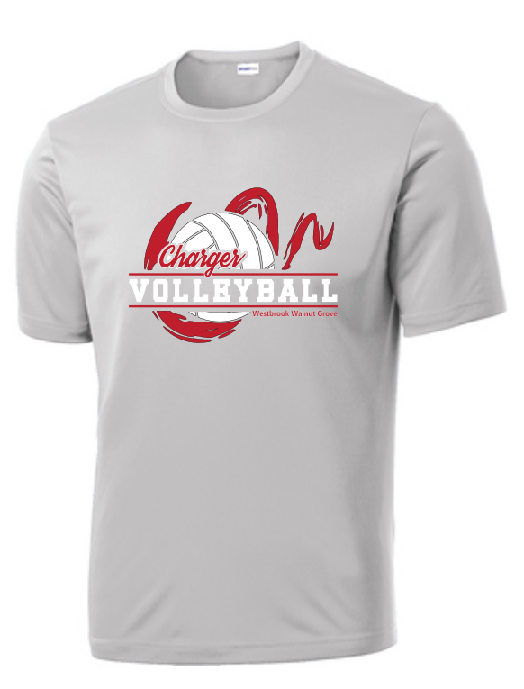 WWG Volleyball : SportTek TShirt - Unisex Silver