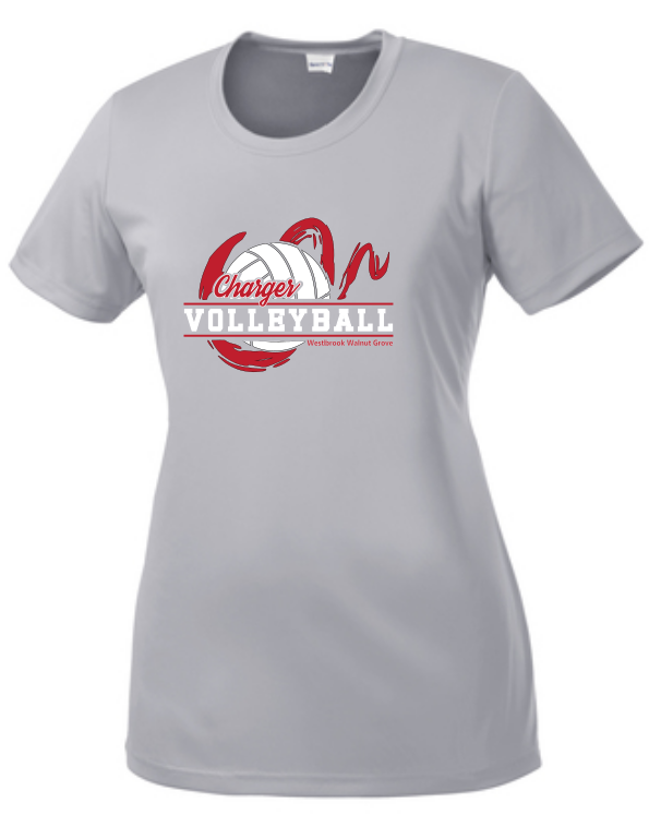 WWG Volleyball : SportTek TShirt - Ladies Grey