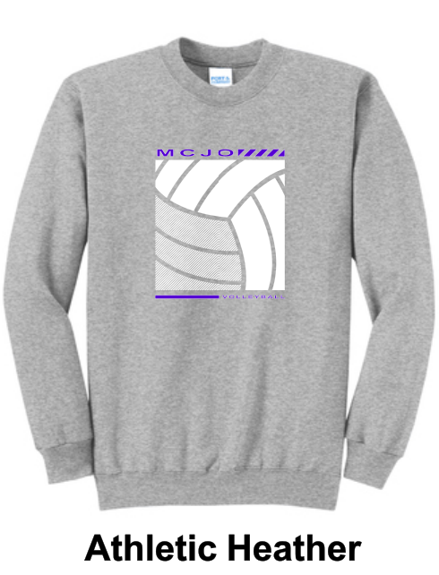 MCJO 2023 Volleyball Port & Company® Core Fleece Crewneck Sweatshirt