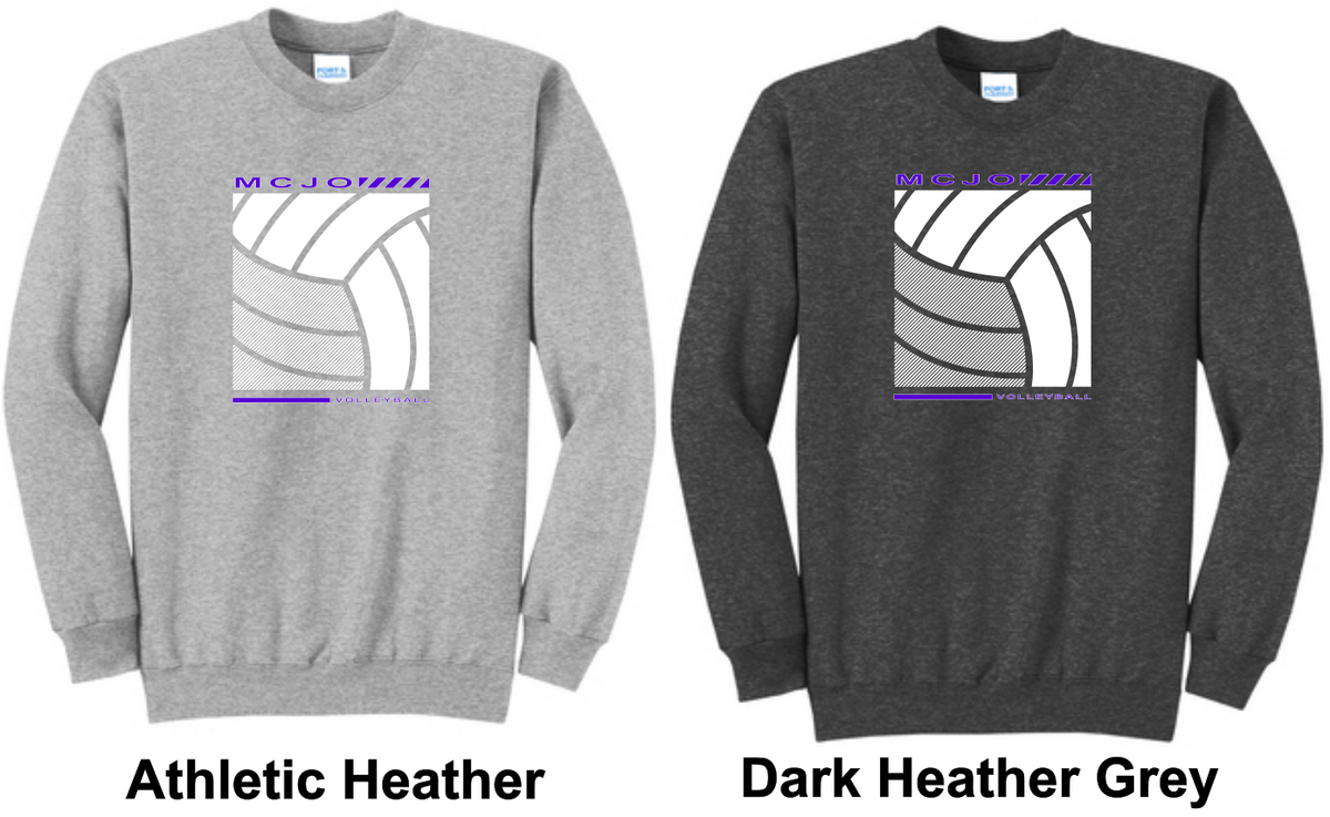 MCJO 2023 Volleyball Port & Company® Core Fleece Crewneck Sweatshirt