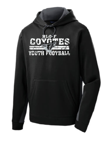 HLO-F Youth Football Sport-Tek® Sport-Wick® Fleece Colorblock Hooded Pullover
