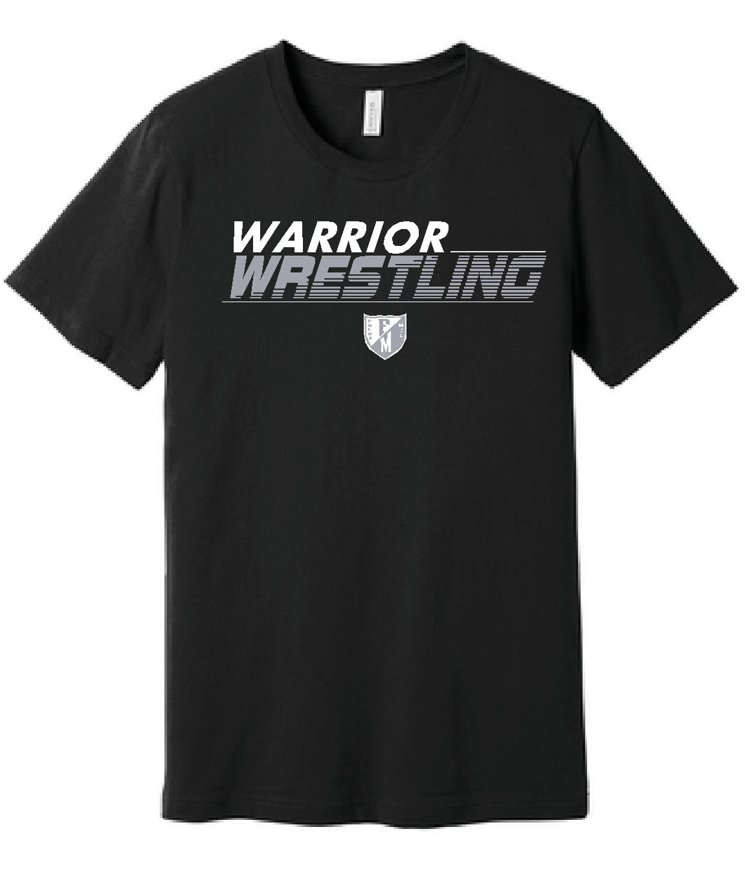 WARRIOR WRESTLING BELLA+CANVAS  Black  or Ash Short Sleeve  Design 1