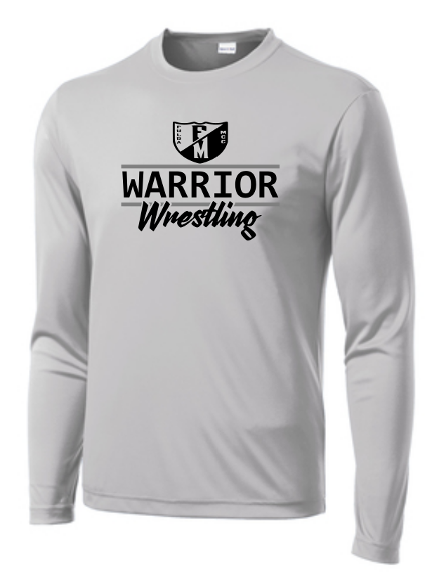 F/MCC Warrior Wrestling 2022 : SportTek Long Sleeve Tshirt - Unisex- Option 2