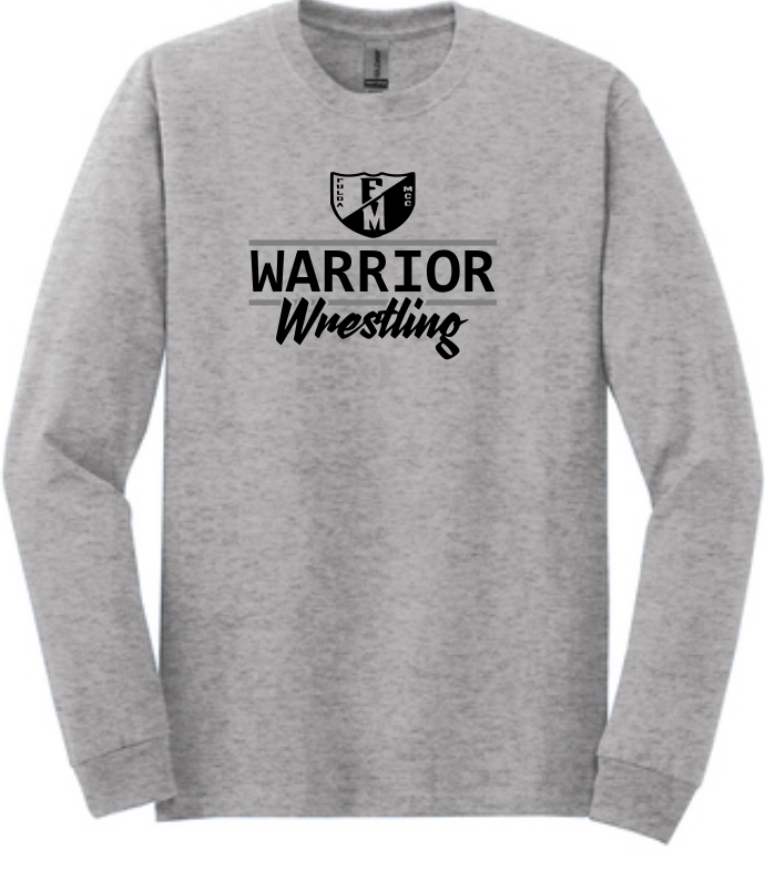 F/MCC Warrior Wrestling 2022 : Gildan Long Sleeve T-Shirt - Unisex - Option 2