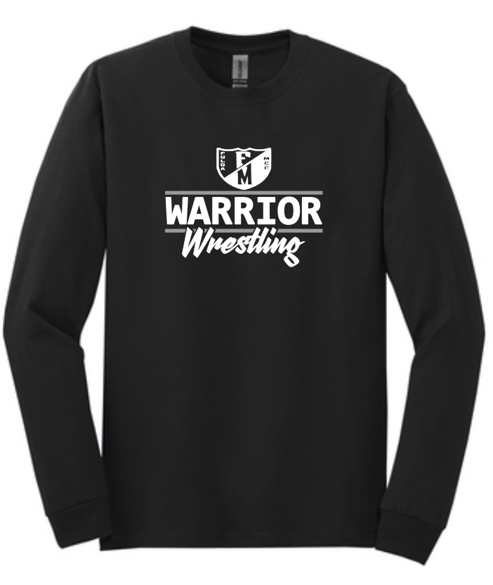 F/MCC Warrior Wrestling 2022 : Gildan Long Sleeve T-Shirt - Unisex - Option 2