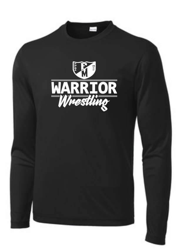 F/MCC Warrior Wrestling 2022 : SportTek Long Sleeve Tshirt - Unisex- Option 2