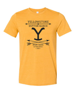 Yellowstone Dutton Montana Bella Canvas Tshirt - Heather Mustard
