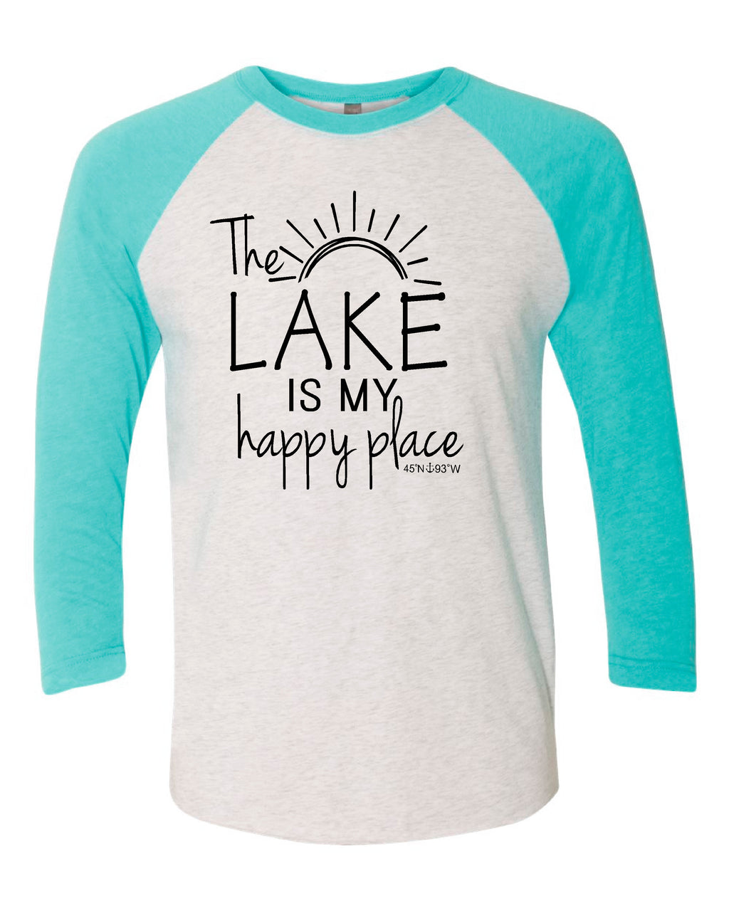 Lake Sarah or Lake Shetek Next Level Triblend Raglan - Happy Place