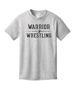 WARRIOR WRESTLING Port & Company Youth Ash or Black Core Cotton Tee Design 2