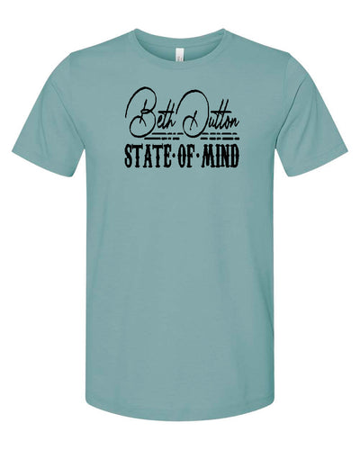 Yellowstone Beth Dutton State of Mind Bella Canvas Tshirt - Heather Blue