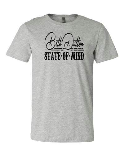 Yellowstone Beth Dutton State of Mind Bella Canvas Tshirt - Heather Grey