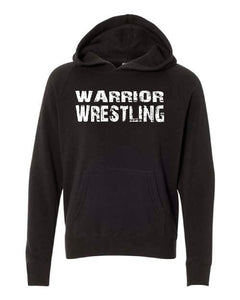 WARRIOR WRESTLING Independent Trading Co. Youth Hooded Sweatshirt Carbon/Black or Black Design 2