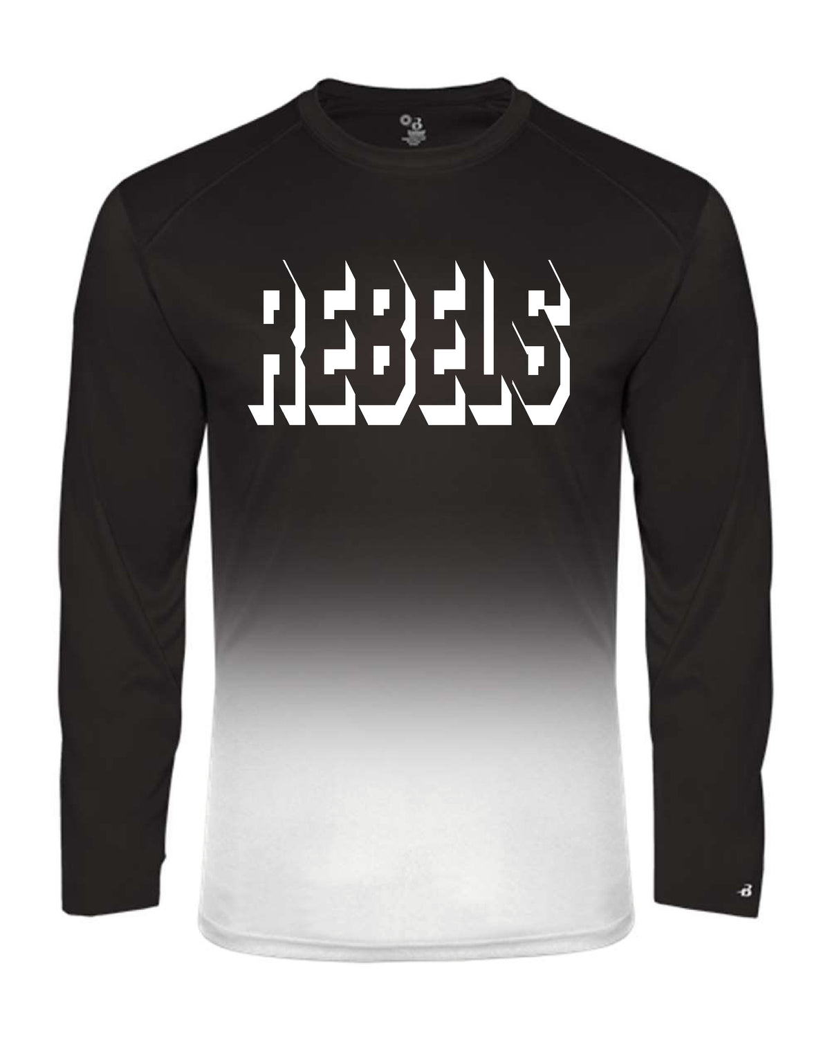 REBELS Badger - Youth Ombre Long Sleeve Shirt Black or Purple