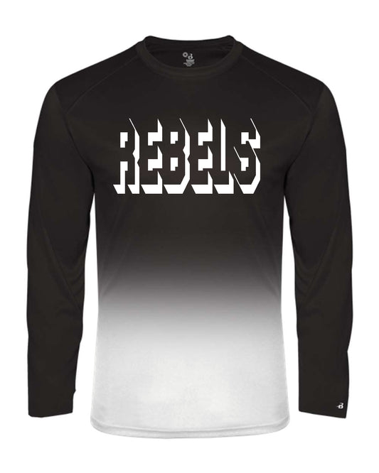 REBELS Badger - Youth Ombre Long Sleeve Shirt Black or Purple