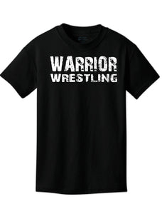 WARRIOR WRESTLING Port & Company Youth Ash or Black Core Cotton Tee Design 3