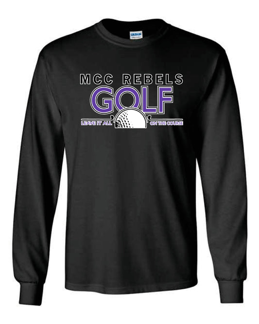 MCC Rebels Golf  Gildan Long Sleeve - Black