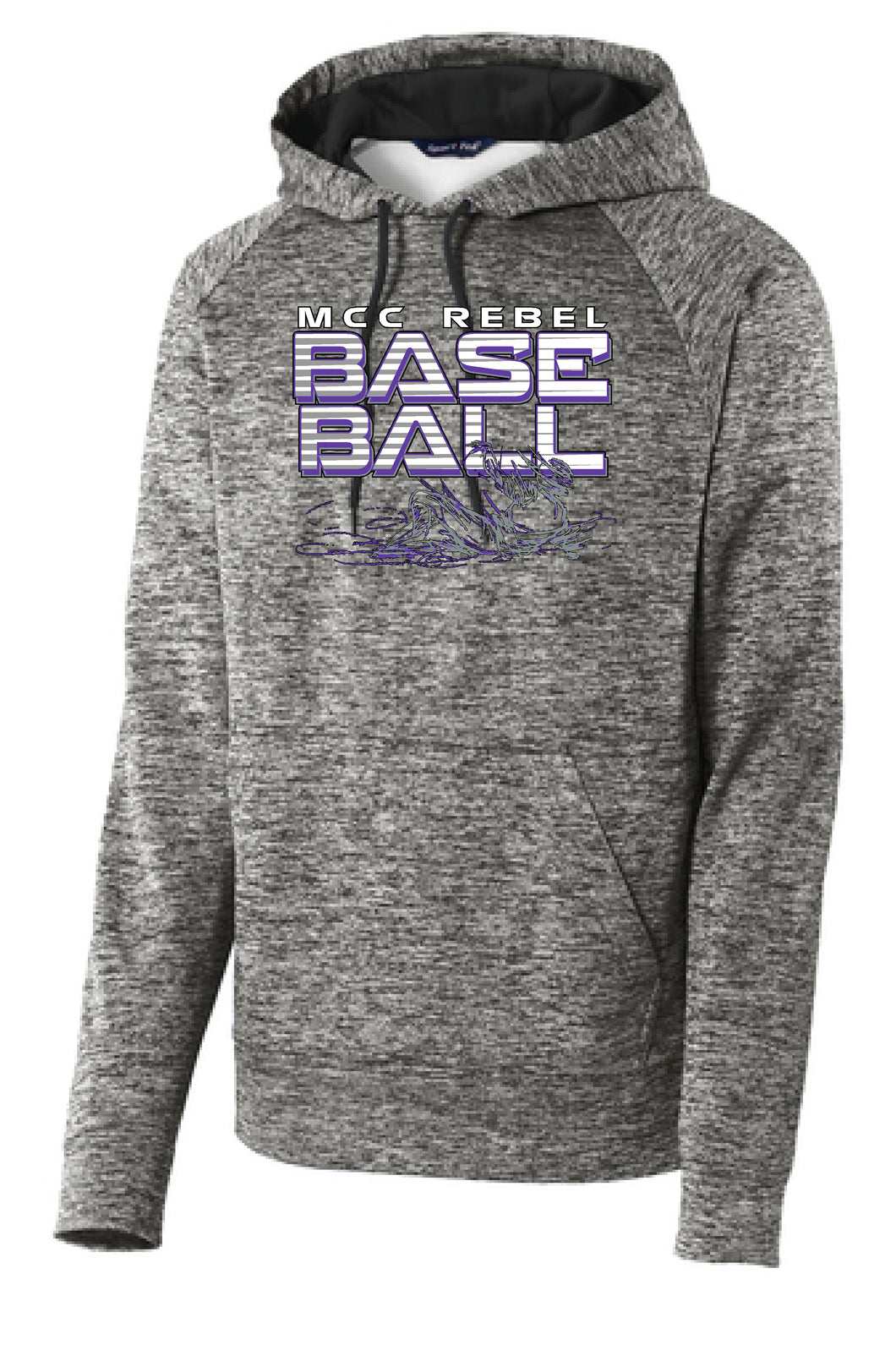 Rebels Baseball SportTek Electric Heather Sweatshirt - BLACK