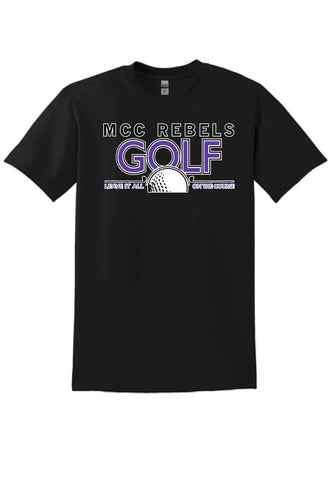 MCC Rebels Golf  Gildan Tshirt - Black