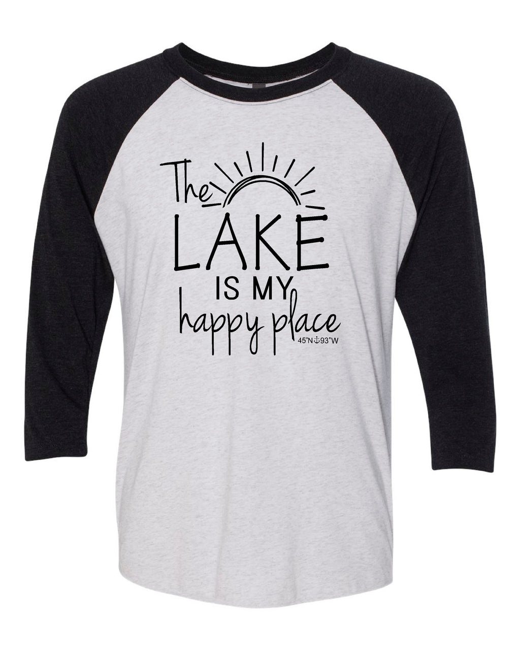 Lake Sarah or Lake Shetek Next Level Triblend Raglan - Happy Place