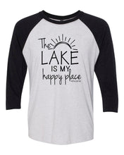 Load image into Gallery viewer, Lake Sarah or Lake Shetek Next Level Triblend Raglan - Happy Place