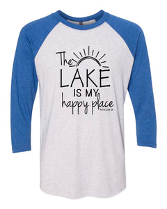 Lake Sarah or Lake Shetek Next Level Triblend Raglan - Happy Place