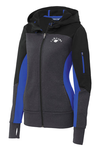 HLO-F FAN APPAREL Sport-Tek® Tech Fleece Colorblock Full-Zip Hooded Jacket Unisex/Ladies Fit Options