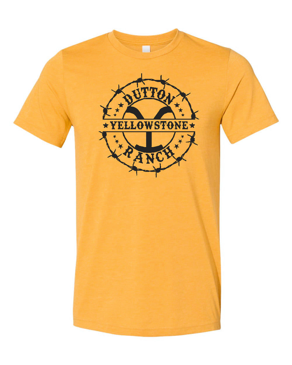 Yellowstone Dutton Ranch Bella Canvas Tshirt - Heather Mustard