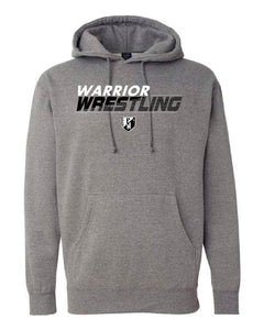 WARRIOR WRESTLING Independent Trading Co. Hooded Sweatshirt Char/Black or Gunmetal Heather Design 1