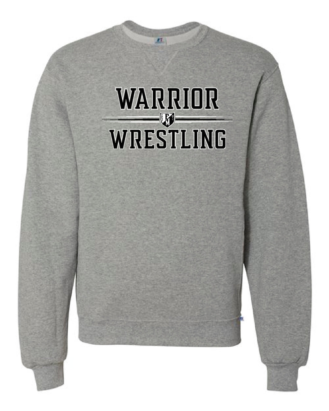 WARRIOR WRESTLING Russell Athletic - Dri Power Black or Oxford Crewneck Sweatshirt  Design 2