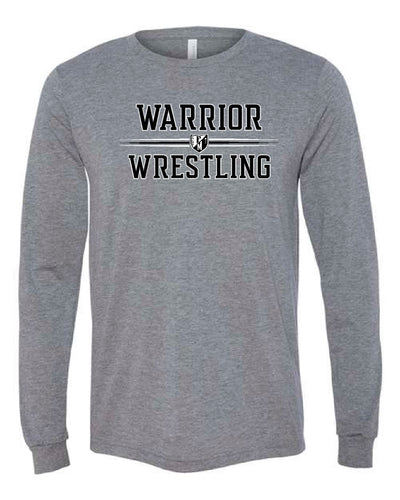 WARRIOR WRESTLING BELLA+CANVAS  Charcoal Black Triblend or Grey Triblend  Long Sleeve  Design 2