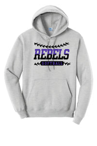 MCC Rebels Softball Port and Co. Hooded Sweatshirt  Design 2