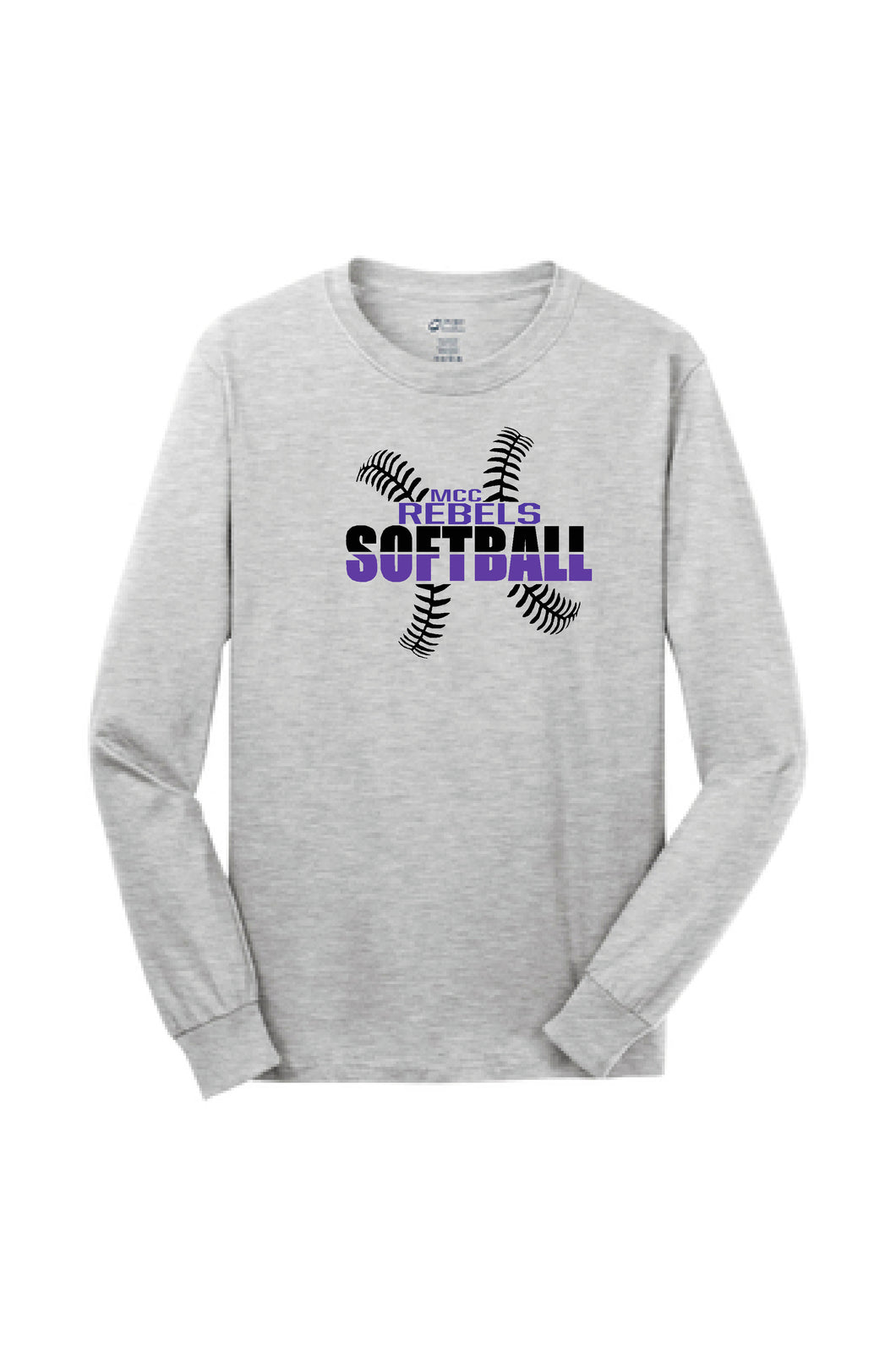 MCC Rebels Softball Port and Co. Long Sleeve Design 1