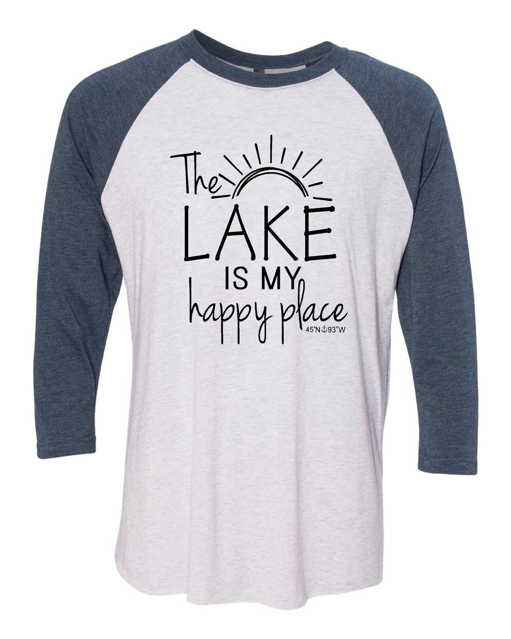 Lake Sarah or Lake Shetek Next Level Triblend Raglan - Happy Place