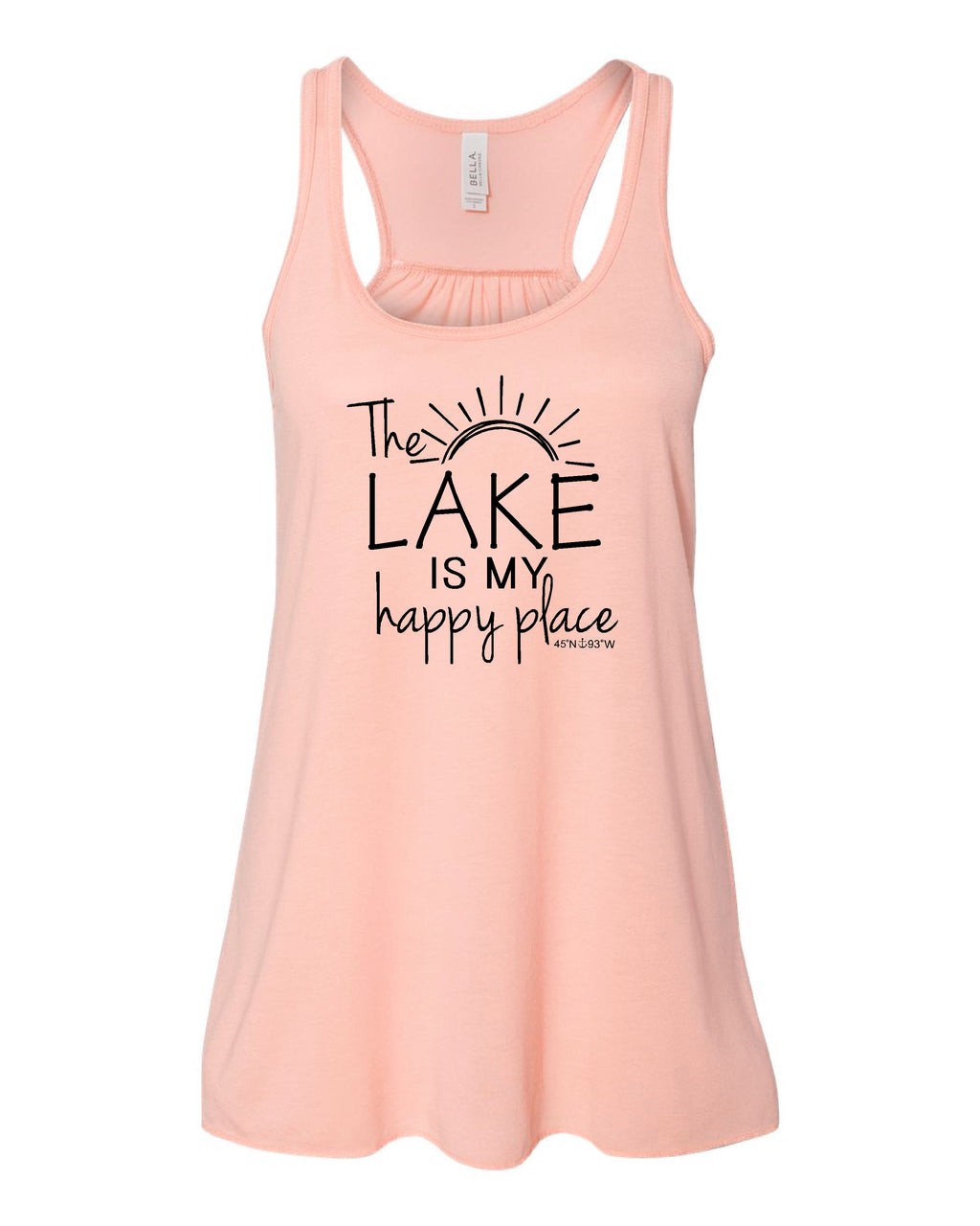 Lake Sarah or Lake Shetek Bella Racerback Tanks- Multiple Colors! Happy Place