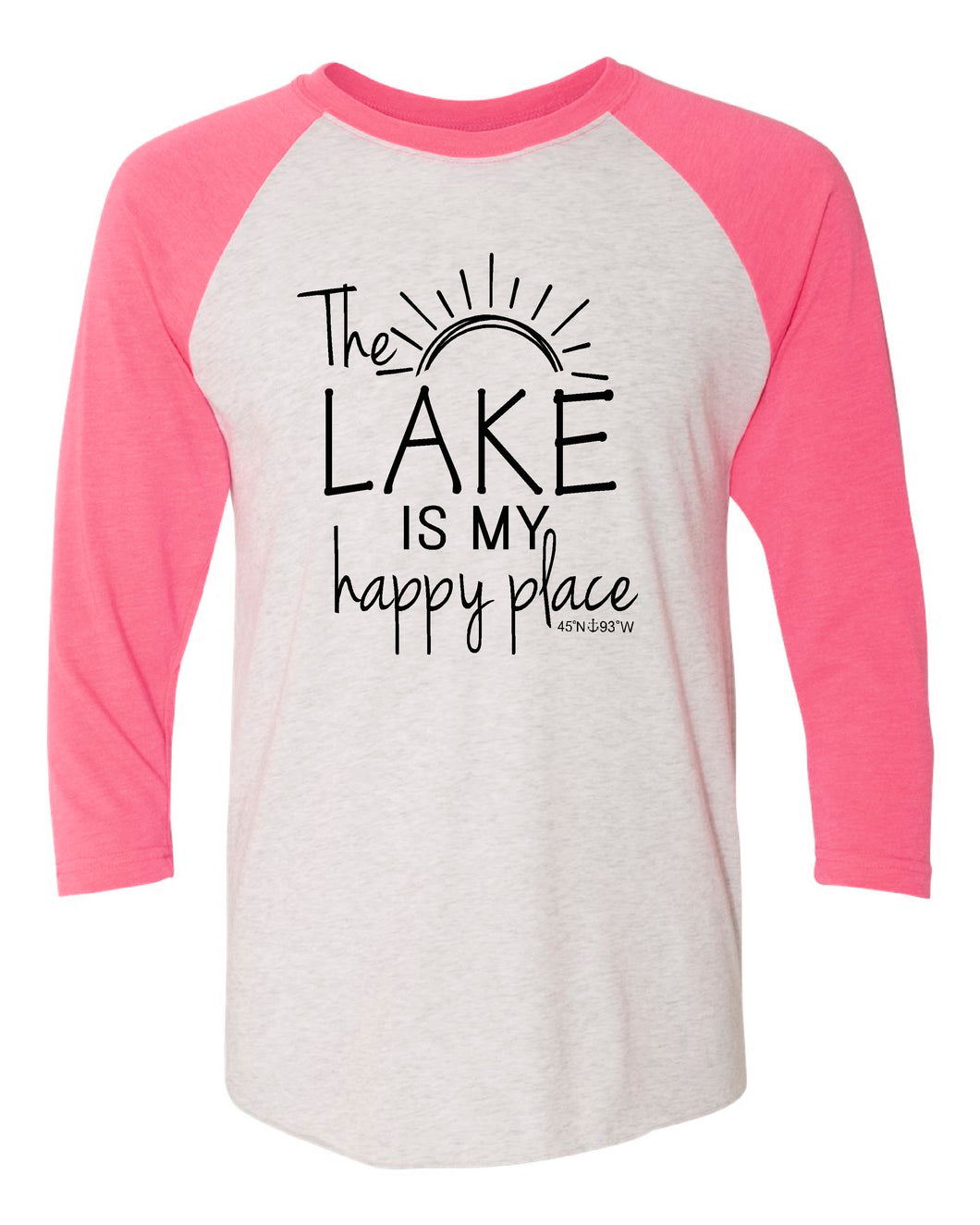 Lake Sarah or Lake Shetek Next Level Triblend Raglan - Happy Place