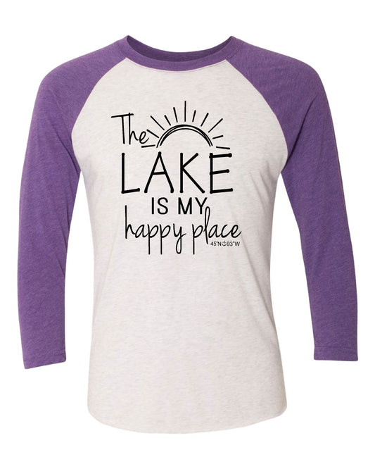 Lake Sarah or Lake Shetek Next Level Triblend Raglan - Happy Place