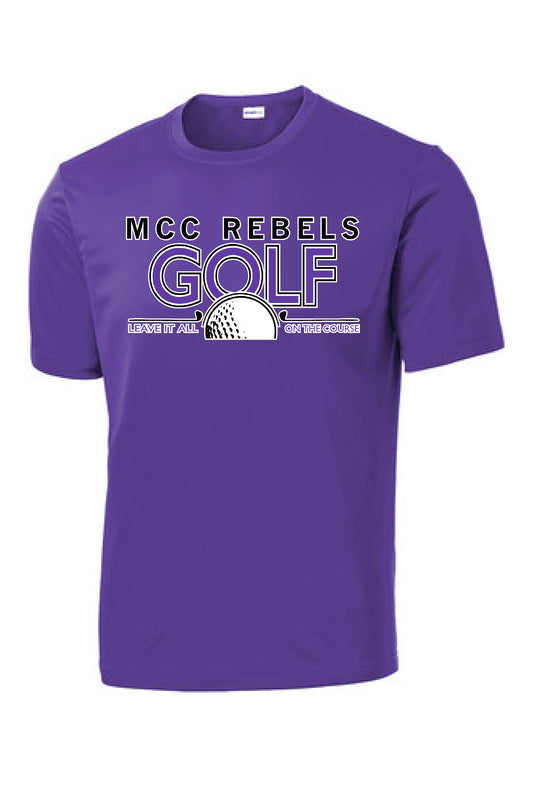 MCC Rebels Golf SportTek Tshirt - Purple