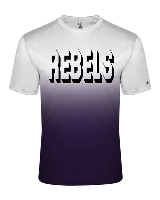 REBELS Badger - Adult Ombre Short Sleeve Shirt  Black or Purple