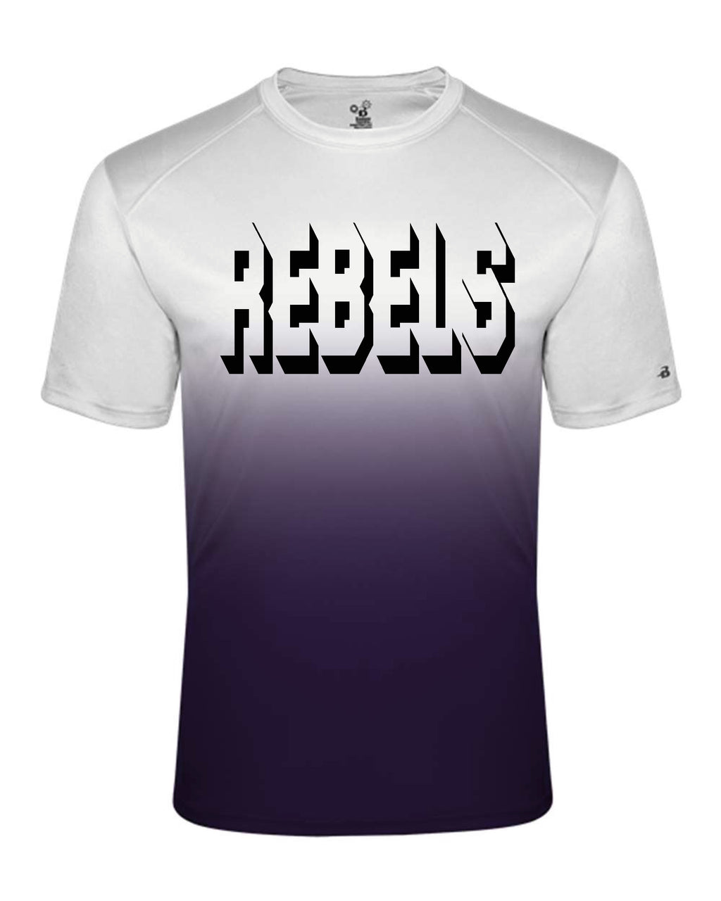 REBELS Badger - Youth Ombre Short Sleeve Shirt with  Color Choices