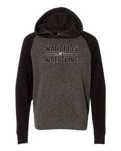 WARRIOR WRESTLING Independent Trading Co. Youth Hooded Sweatshirt Carbon/Black or Black Design 2